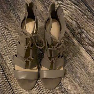 7.5 grey lace up Nice West Heels